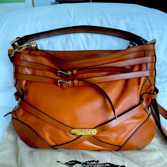 BURBERRY Leather Bridle Dutton Hobo - Picture 1 of 13